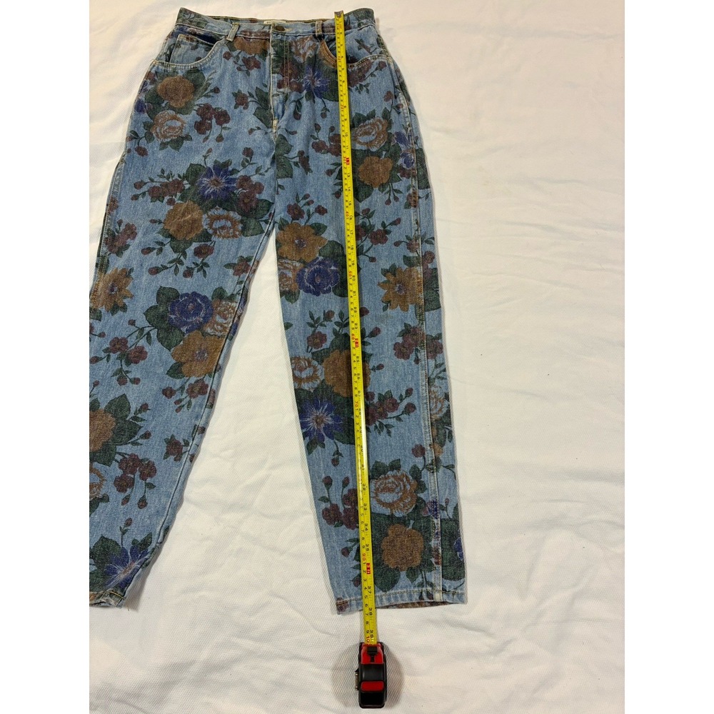 VTG 80s 90s Roberto Orsini Floral Print Denim Jeans High Rise Mom Jean 13/14 - Picture 10 of 12